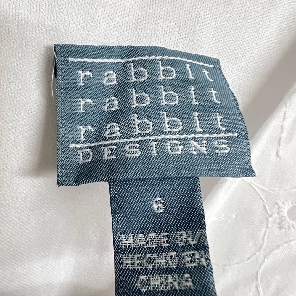 New Rabbit Rabbit Rabbit Eyelet Cutout Sleeveless Summer Dress in White - Picture 5 of 5